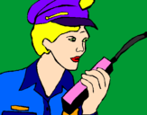 Disegno Polizia con il walkie talkie pitturato su iiiiiqqqqqqqqqq
