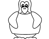 Disegno Pinguino pitturato su fabio