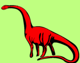 Disegno Mamenchisauro  pitturato su paolo