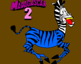 Disegno Madagascar 2 Marty pitturato su sara