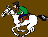 Disegno Corsa di cavalli  pitturato su andrea grigo