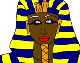 Disegno Tutankamon pitturato su clarissa