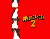 Disegno Madagascar 2 Pinguino pitturato su PETTENELLO
