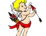 Disegno Cupido  pitturato su ilaria