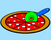 Disegno Pizza pitturato su ludo la migliore