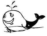 Disegno Balena allegra  pitturato su simona