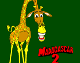 Disegno Madagascar 2 Melman pitturato su pippi
