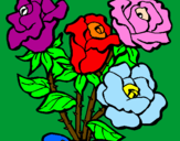 Disegno Mazzo di rose  pitturato su ROBERTA