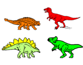 Disegno Dinosauri di terra  pitturato su dylan
