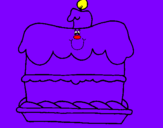 Disegno Torta di compleanno  pitturato su Aurora