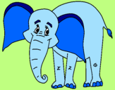 Disegno Elefante felice  pitturato su Rosario