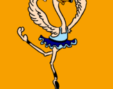 Disegno Struzzo ballerino pitturato su elisa