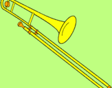 Disegno Trombone  pitturato su elsa