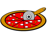 Disegno Pizza pitturato su gaia