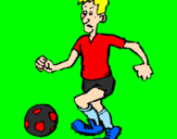 Disegno Giocatore di calcio  pitturato su sunil