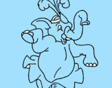 Disegno Elefante che balla  pitturato su sofia zulli