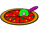 Disegno Pizza pitturato su maddy