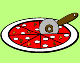 Disegno Pizza pitturato su a