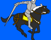Disegno Cavaliere a cavallo IV pitturato su  roberto