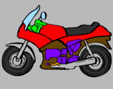 Disegno Motocicletta  pitturato su CAMION DI VALERIO