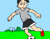 Disegno Giocare a calcio pitturato su gino