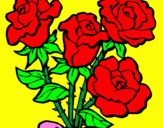 Disegno Mazzo di rose  pitturato su adina4e