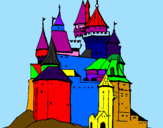 Disegno Castello medievale  pitturato su LEONARDO04