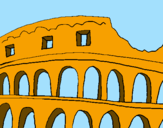 Disegno Colosseo pitturato su riccardo