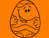 Disegno Uovo di Pasqua felice pitturato su SIMONE M
