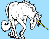 Disegno Unicorno brado  pitturato su ISDRO