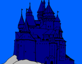 Disegno Castello medievale  pitturato su lorenzo