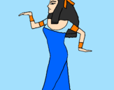 Disegno Ballerina egiziana II pitturato su alice