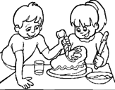 Disegno Torta per la mamma  pitturato su erica