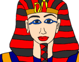 Disegno Tutankamon pitturato su piero