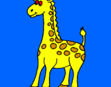 Disegno Giraffa pitturato su simone
