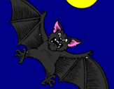 Disegno Pipistrello cane  pitturato su tino