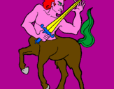 Disegno Centauro  pitturato su chicco