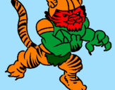 Disegno Giocatore tigre  pitturato su leonardo