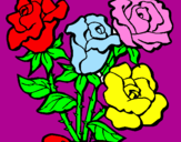Disegno Mazzo di rose  pitturato su LUCIA