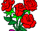 Disegno Mazzo di rose  pitturato su alesssandra