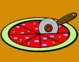 Disegno Pizza pitturato su federica moccia