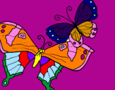 Disegno Farfalle pitturato su rosagiulia