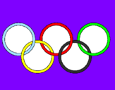 Disegno Anelli dei giochi olimpici  pitturato su marcello