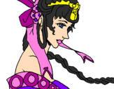 Disegno Principessa cinese pitturato su antonella the best