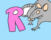 Disegno Ratto pitturato su rossella