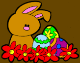 Disegno Coniglietto di Pasqua  pitturato su andrea p