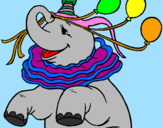 Disegno Elefante con 3 palloncini  pitturato su gianmarco