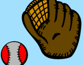 Disegno Guanto da baseball e pallina pitturato su pkkkk