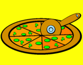 Disegno Pizza pitturato su CHIARA