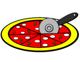 Disegno Pizza pitturato su lklklll
